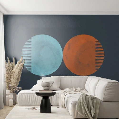 Zelfklevend Fotobehang Deluxe Sticker - Alleen geometrie? - Abstractie, Deel, Districten - 100x70 cm