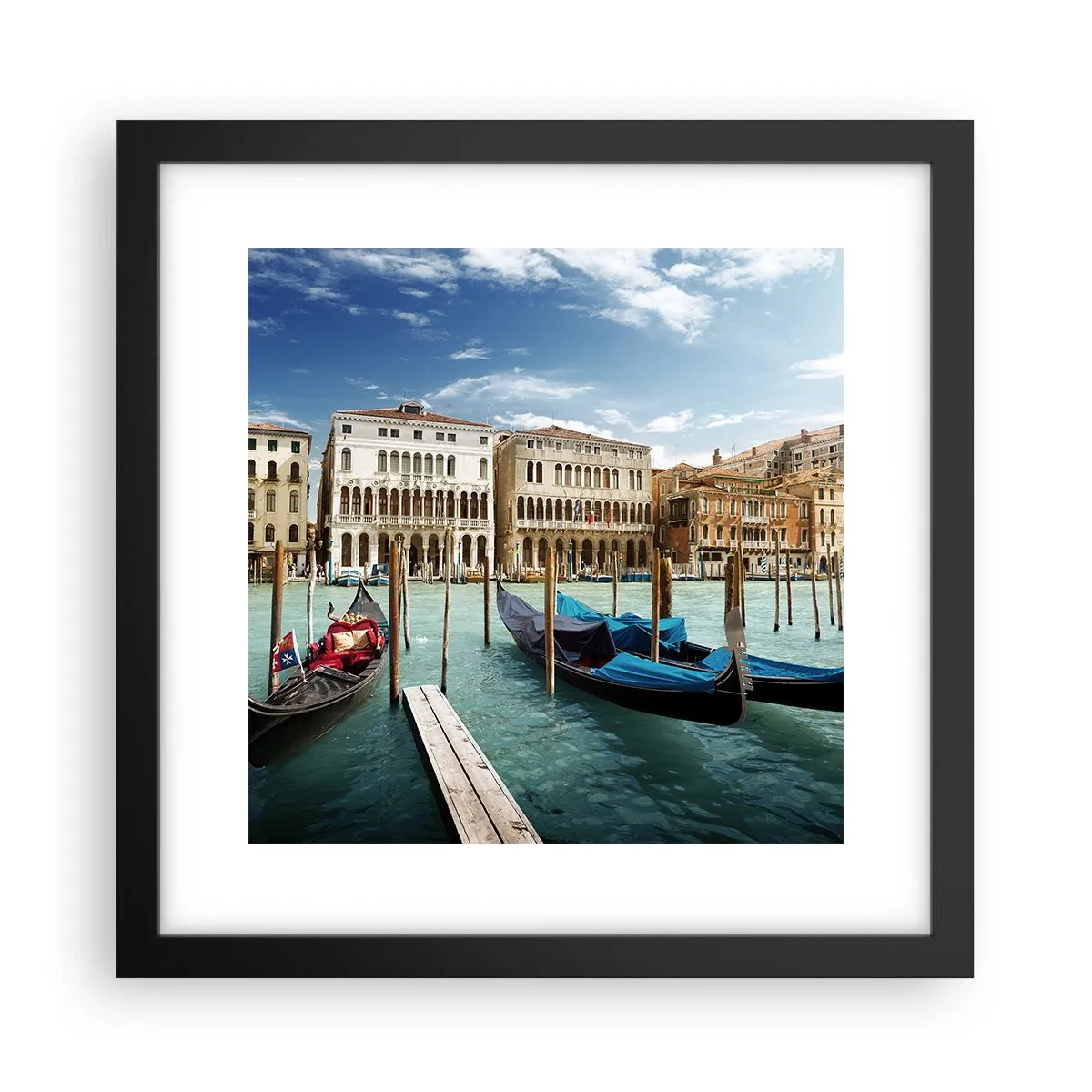 Poster in een zwarte lijst - Paleizen in het blauw - 30x30 cm