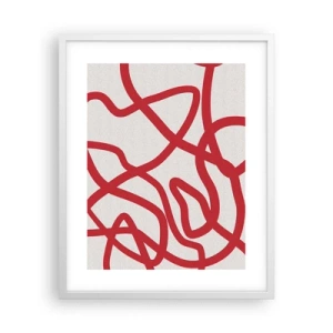 Poster in een witte lijst - Rood op wit - 40x50 cm