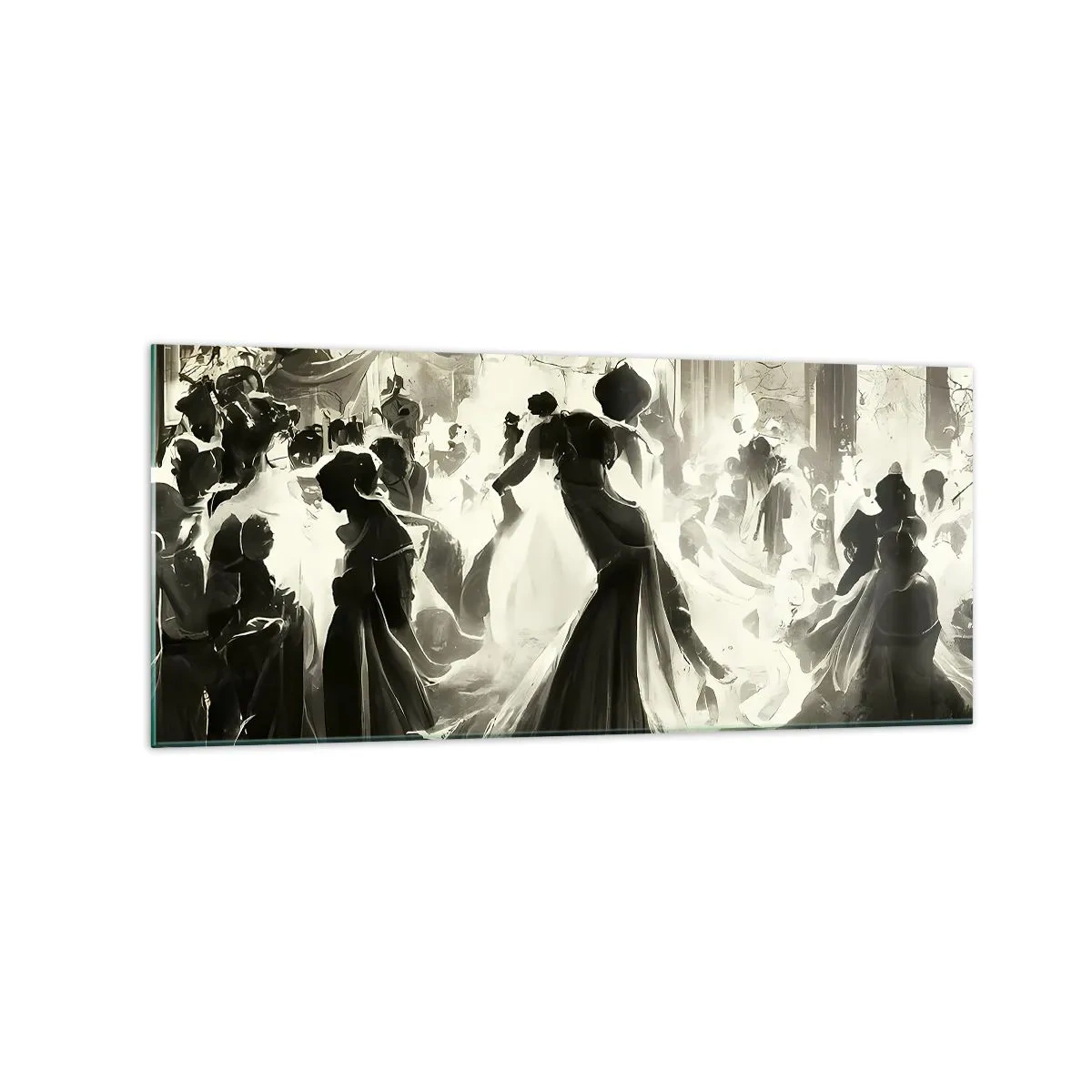 Schilderen op glas - De grote maskerade - 120x50 cm