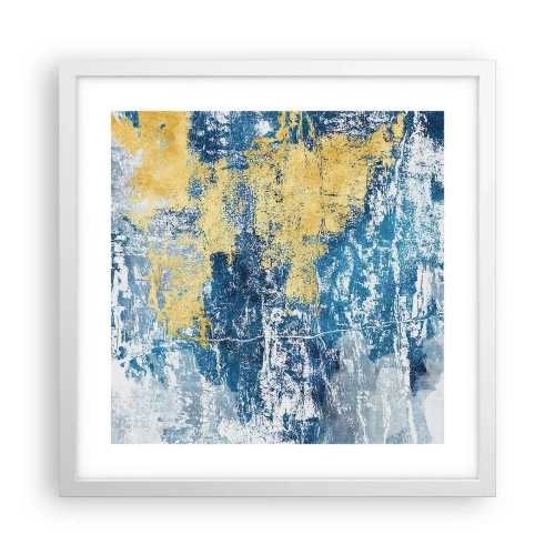 Poster in een witte lijst - Abstractie vol met weer - 40x40 cm