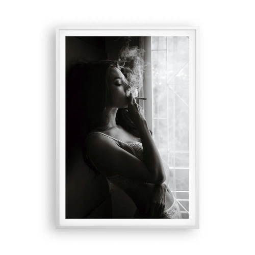 Poster in een witte lijst - Een sensueel moment - 70x100 cm