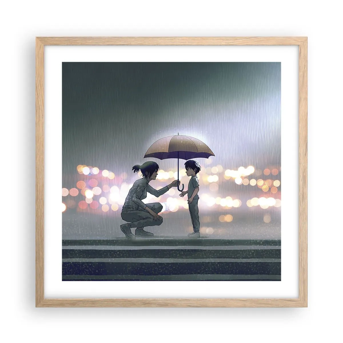 Een poster in een licht eiken lijst - En het is goed nu - 50x50 cm