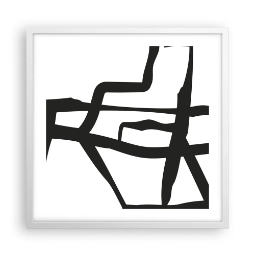 Poster in een witte lijst - Zwart-wit ontwerp - 50x50 cm