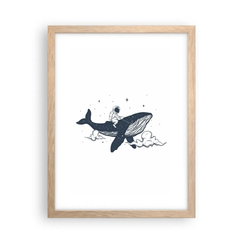 Een poster in een licht eiken lijst - Ruimte avontuur - 30x40 cm