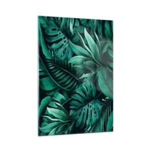 Schilderen op glas - De diepte van tropisch groen - 50x70 cm