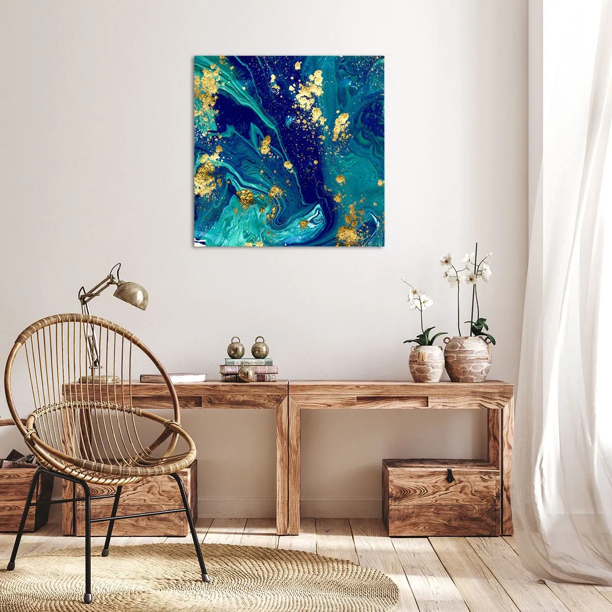 Schilderen op canvas - De bloemblaadjes van de zon - 30x30 cm
