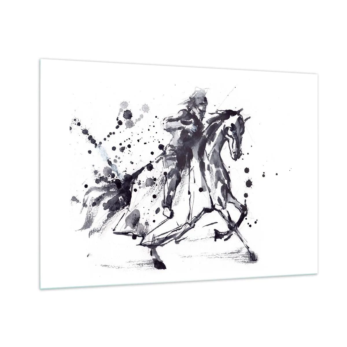 Schilderen op glas - Zwarte ridder - 100x70 cm