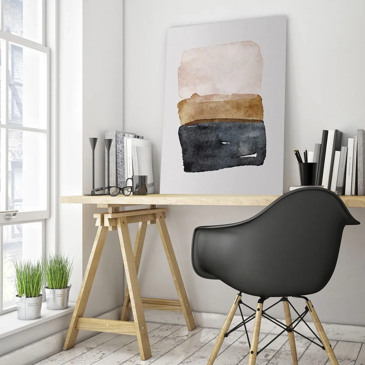 Schilderen op glas - De samenstelling van de kleuren van de aarde - 70x100 cm