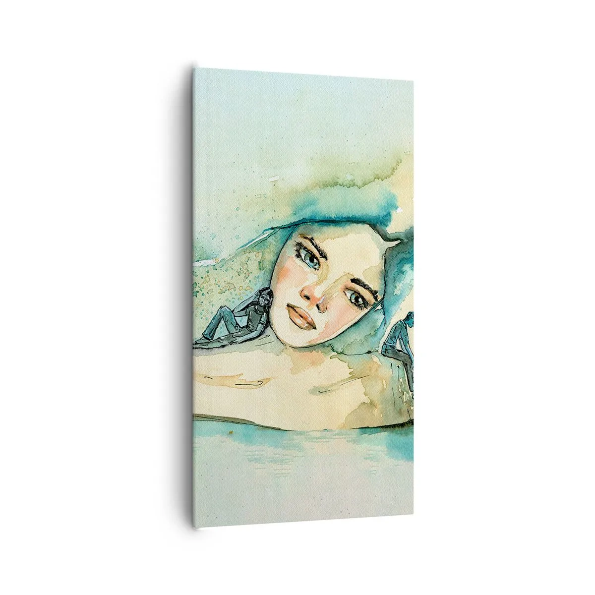 Schilderen op canvas - Ben ik blauw? - 65x120 cm