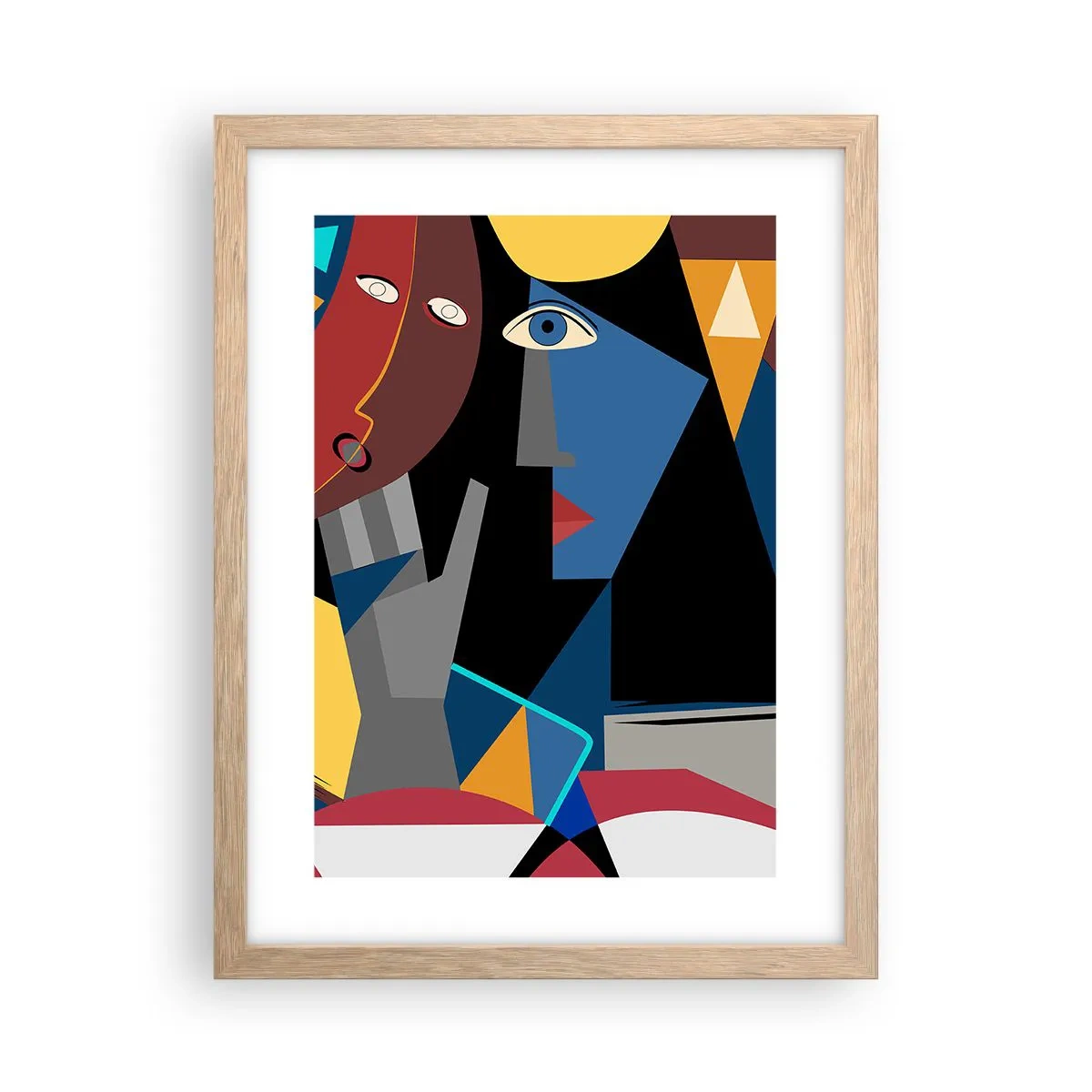 Een poster in een licht eiken lijst - Een gesprek tussen kubisten - 30x40 cm