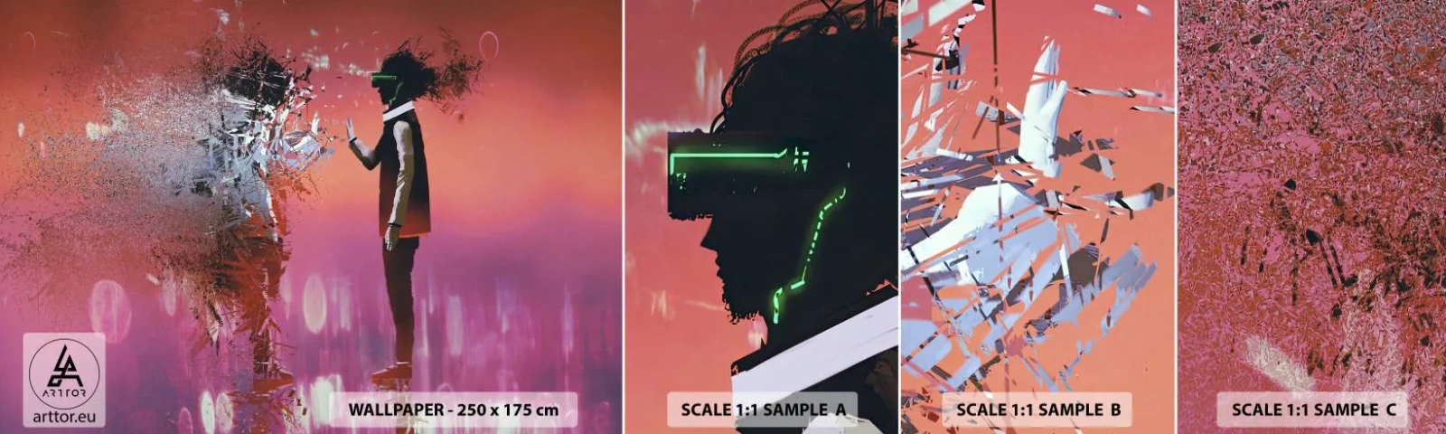 Fotobehang Monster Zelfklevend Deluxe Sticker - Kun je naar jezelf kijken? - Abstractie, Deel, Mensen - 100x30 cm