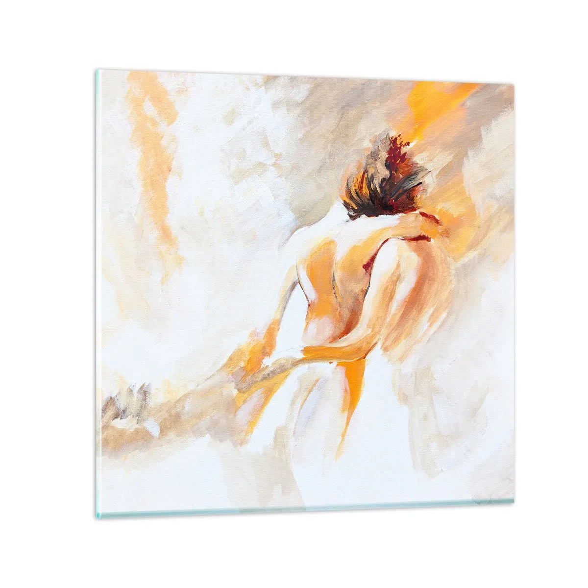 Schilderen op glas - In de lucht van nabijheid - 60x60 cm