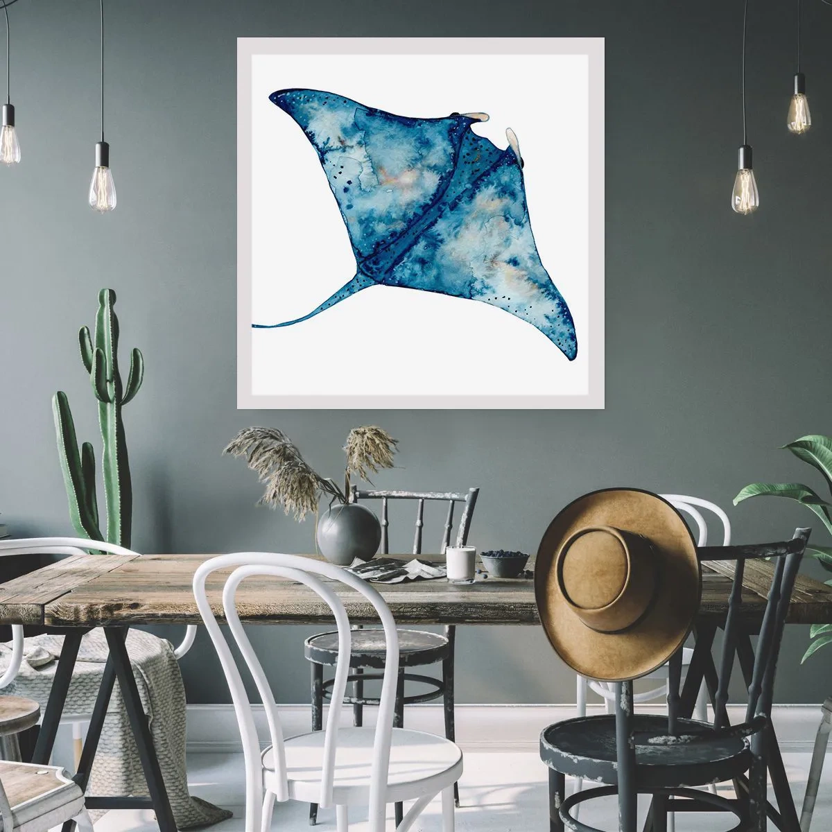 Poster - Leven in blauw - 50x50 cm