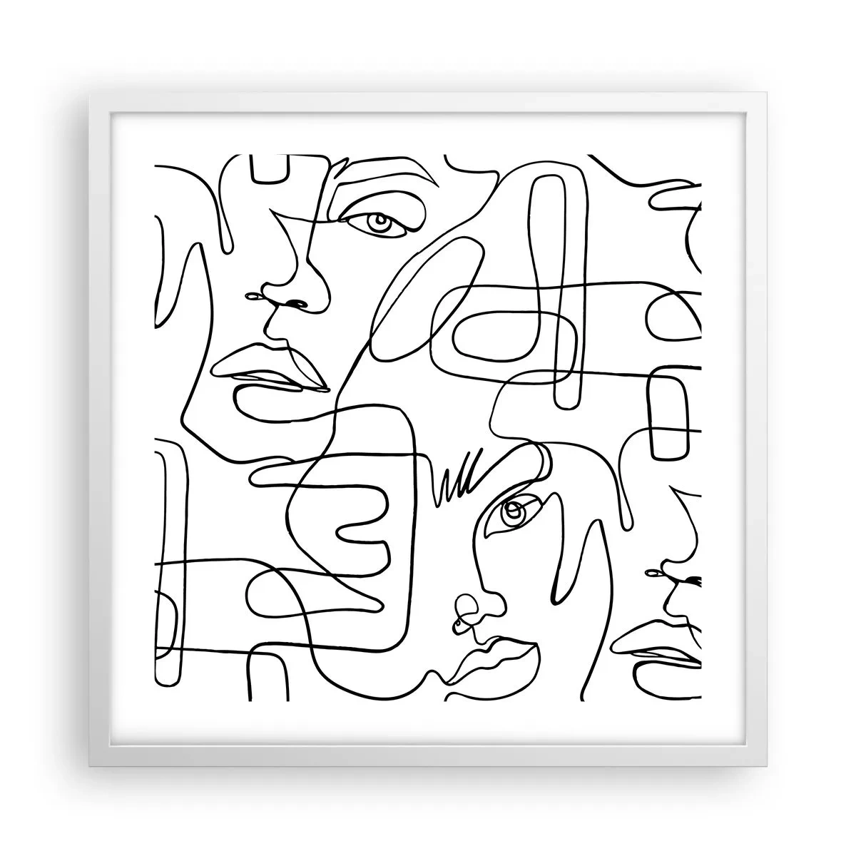 Poster in een witte lijst - In verwarde emoties - 50x50 cm