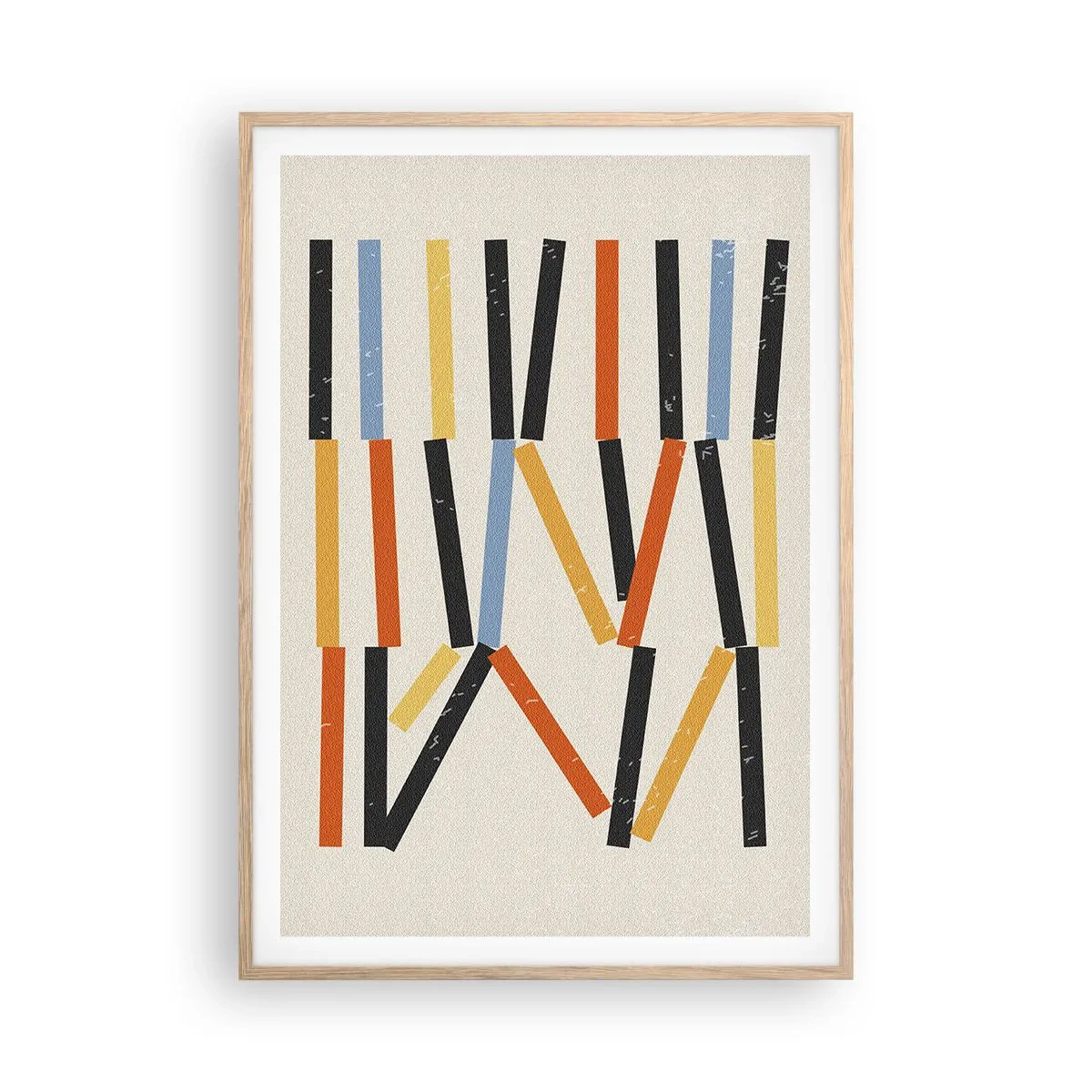 Een poster in een licht eiken lijst - Compositie op goed niveau - 70x100 cm