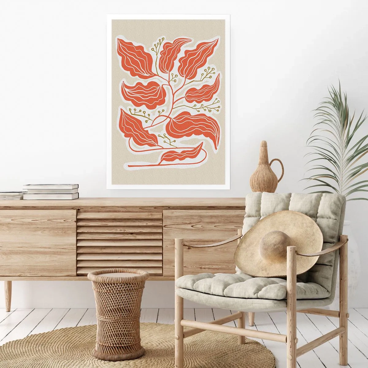 Poster - Folk en koraal - 70x100 cm