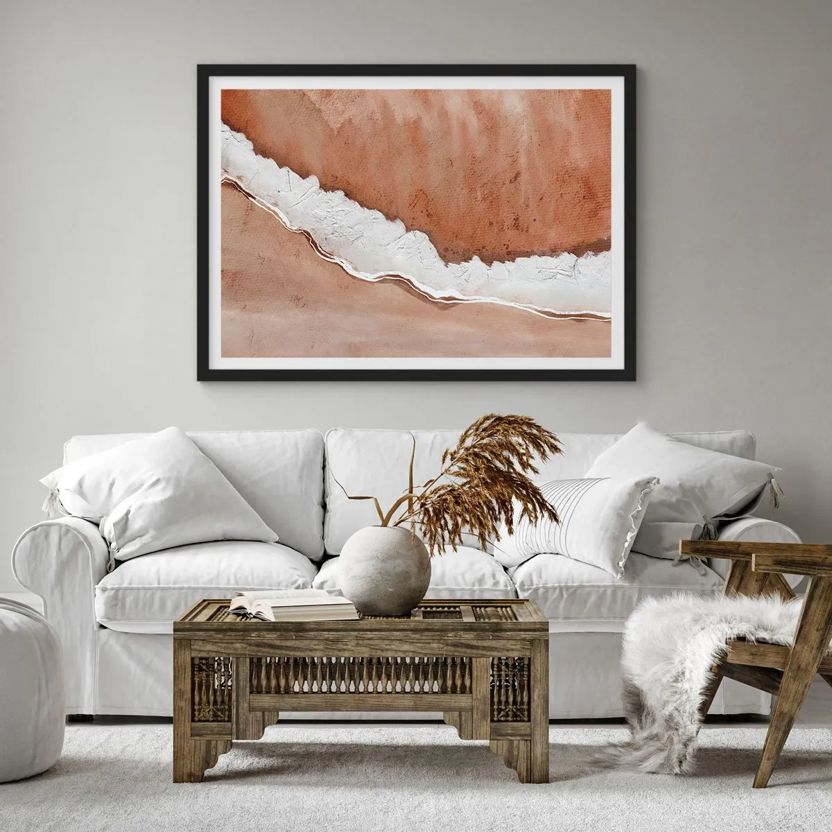 Poster in een zwarte lijst - In aardetinten - 91x61 cm