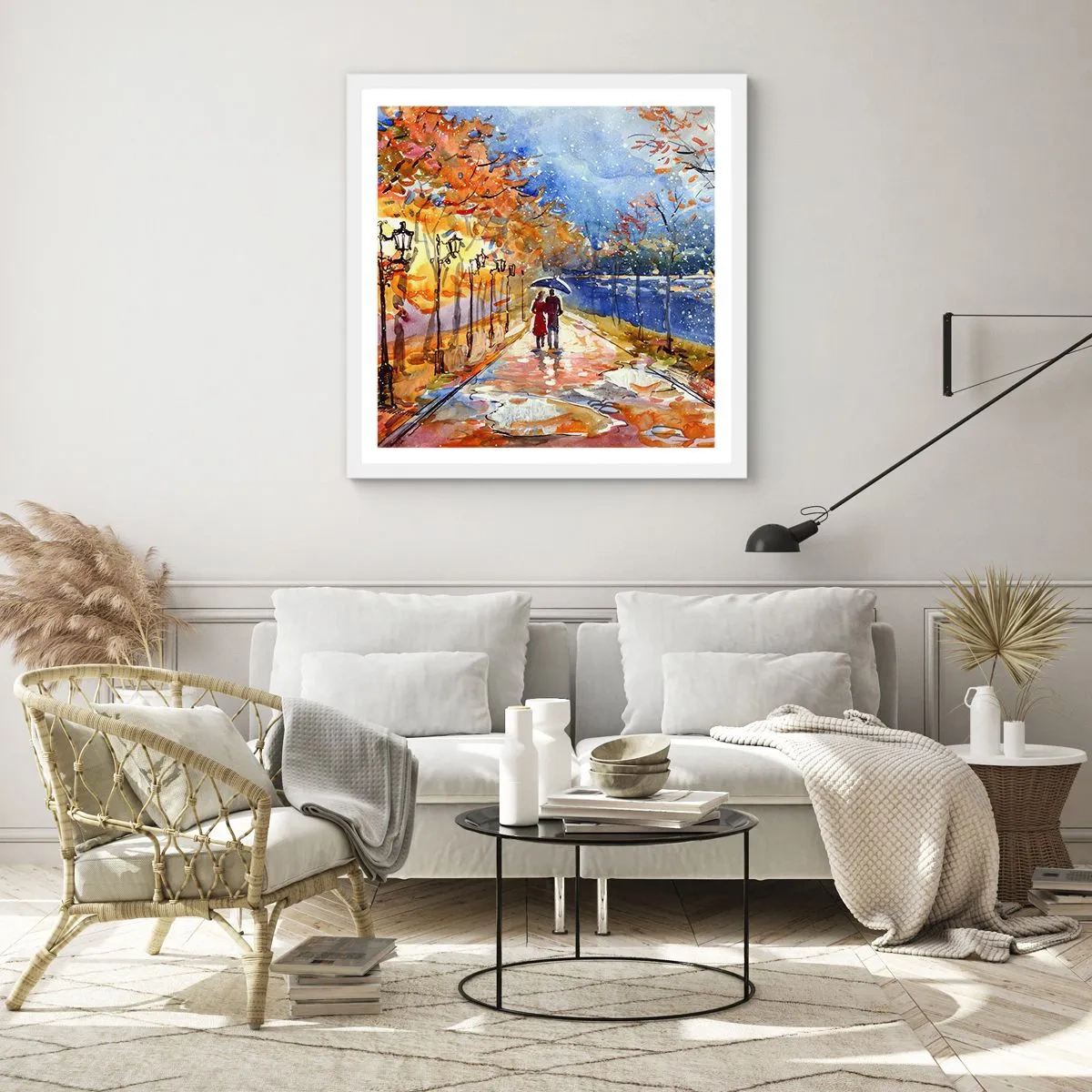 Poster in een witte lijst - Samen tot de grens van de tijd - 30x30 cm