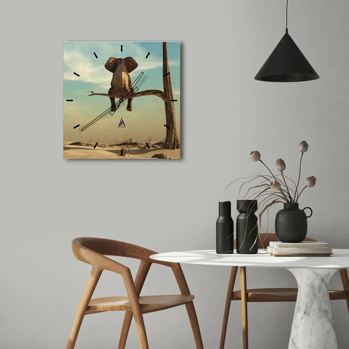 Wandklok - Klok - Een nieuw gezichtspunt - 30x30 cm