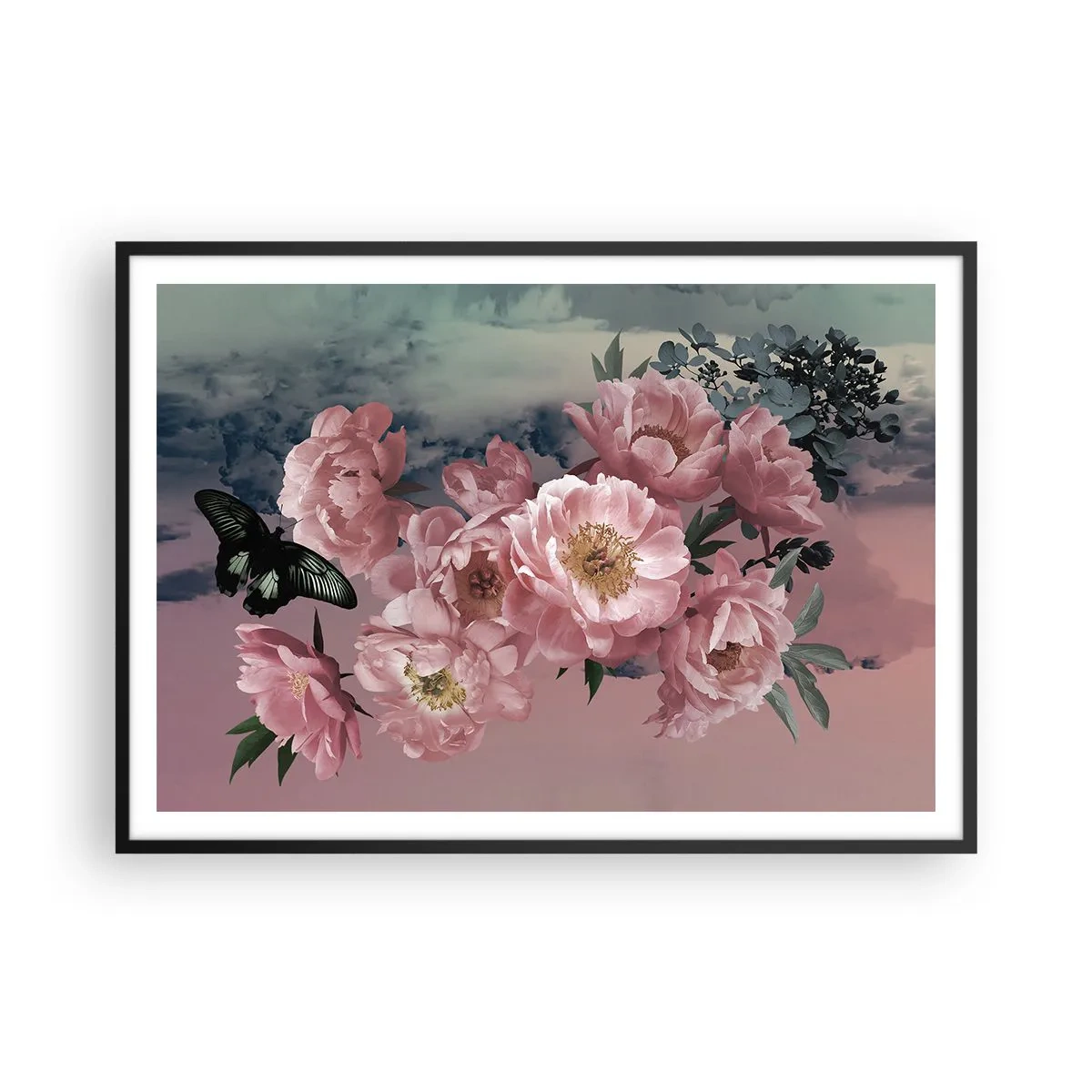 Poster in een zwarte lijst - Het hoogtepunt van de romantiek - 100x70 cm