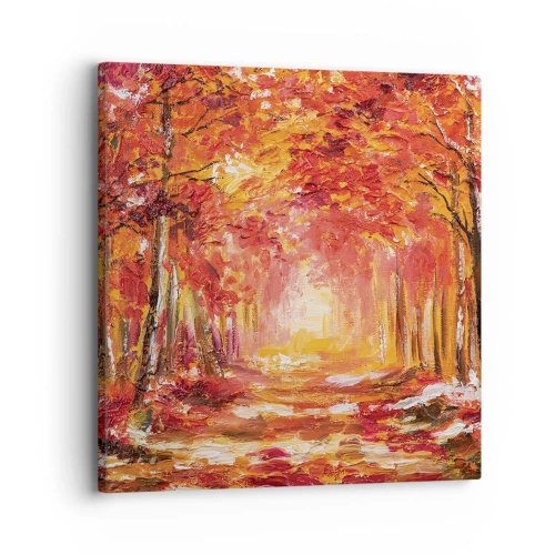 Schilderen op canvas - Koperen bos - 30x30 cm