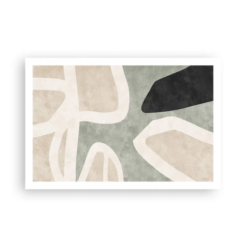 Poster - Compositie met een zwart motief - 91x61 cm