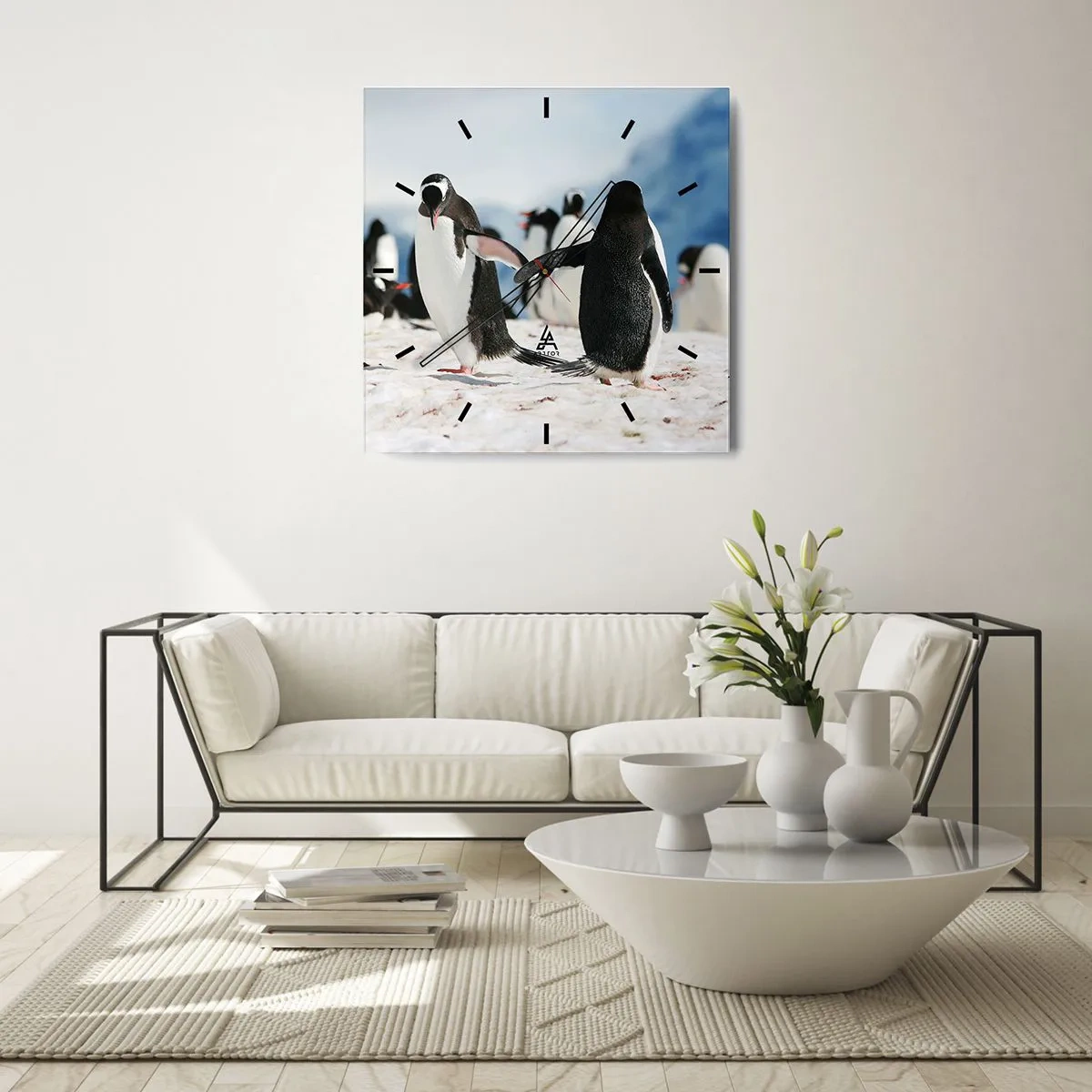 Wandklok - Klok - Dansen in de sneeuw - 30x30 cm