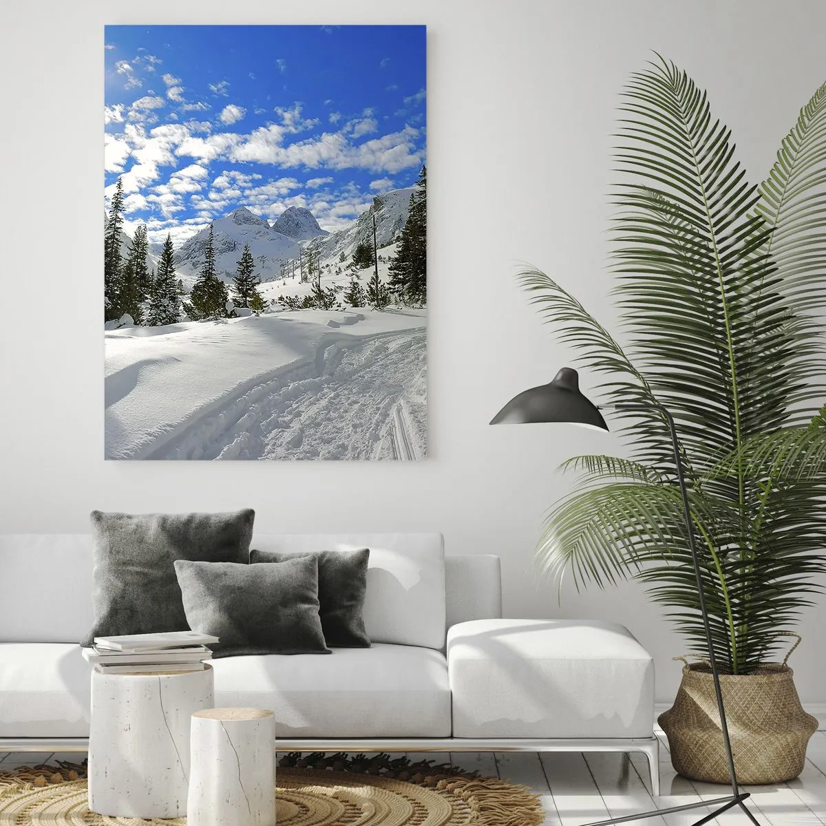 Schilderen op glas - In de sneeuw en in de zon - 50x70 cm