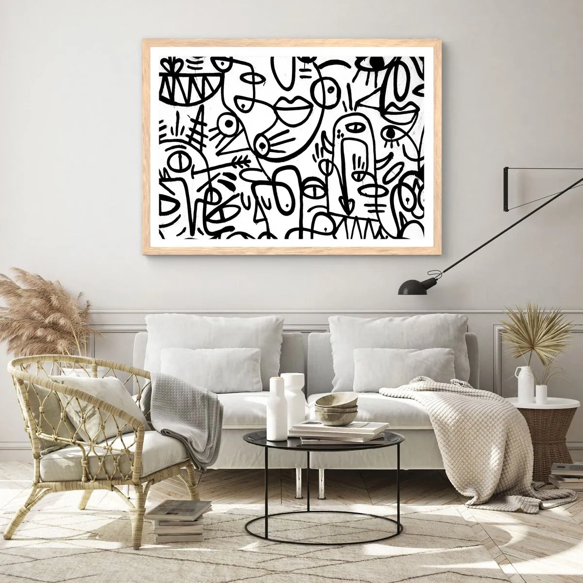 Een poster in een licht eiken lijst - Gezichten en luchtspiegelingen - 50x40 cm