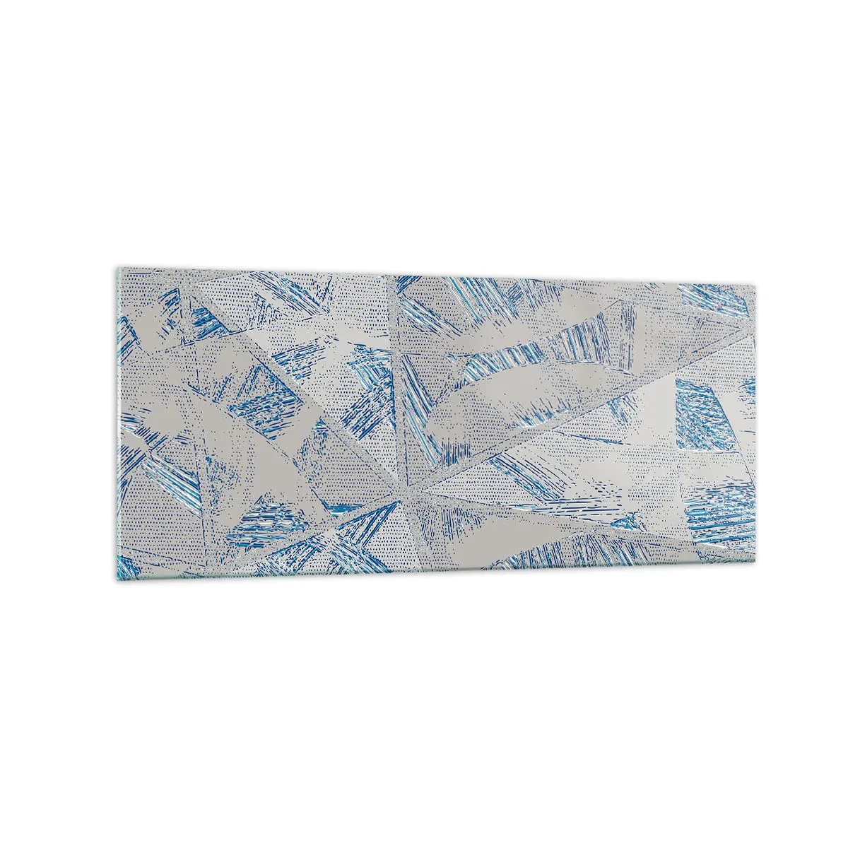 Schilderen op glas - In een blauwgrijs labyrint - 120x50 cm