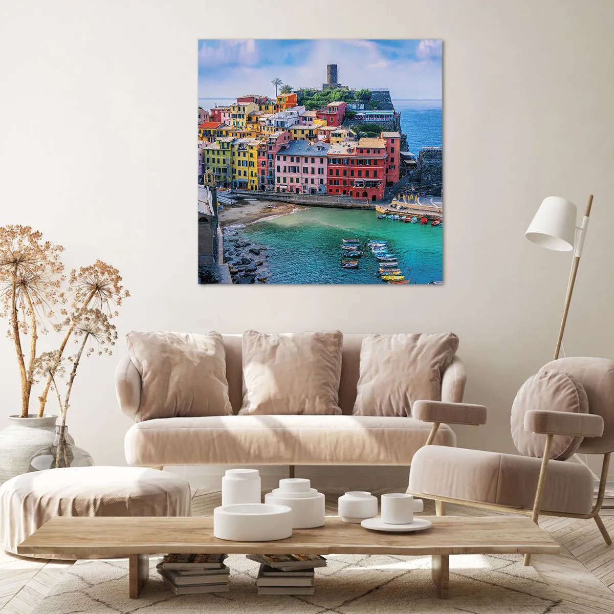Schilderen op canvas - Mediterrane magische stad - 50x50 cm