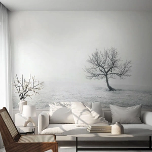 Fotobehang Premium Sand - Tegen het niets - Landschap, Boom, Natuur - 500x350 cm