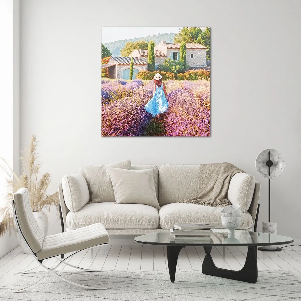 Schilderen op glas - Lavendel meisje - 50x50 cm