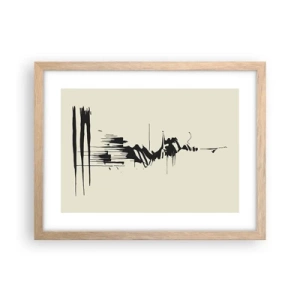 Een poster in een licht eiken lijst - Overhaaste abstractie - 40x30 cm