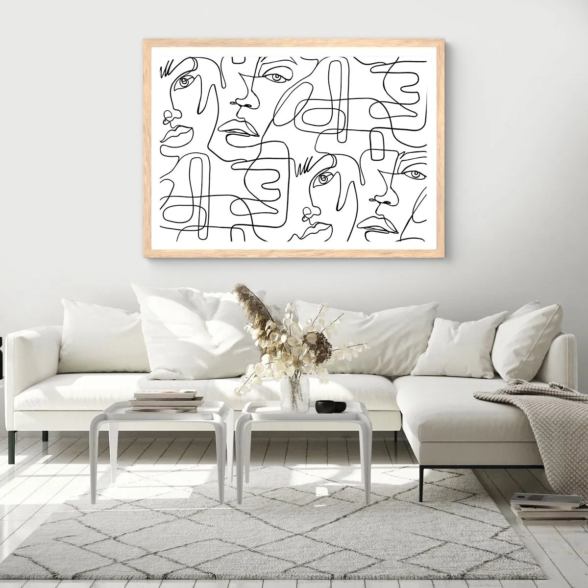 Een poster in een licht eiken lijst - In verwarde emoties - 100x70 cm