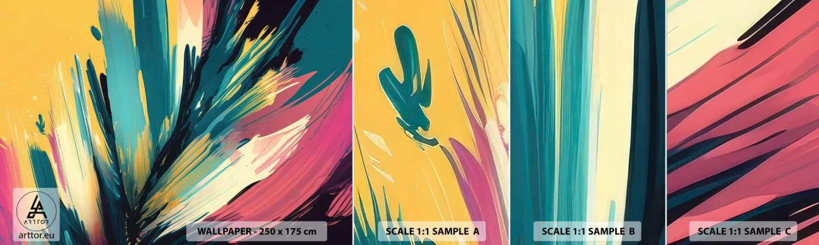 Fotobehang Staaltje Standard Eco - Compositie – een explosie van vreugde - Abstractionisme, Deel, Modern - 100x30 cm