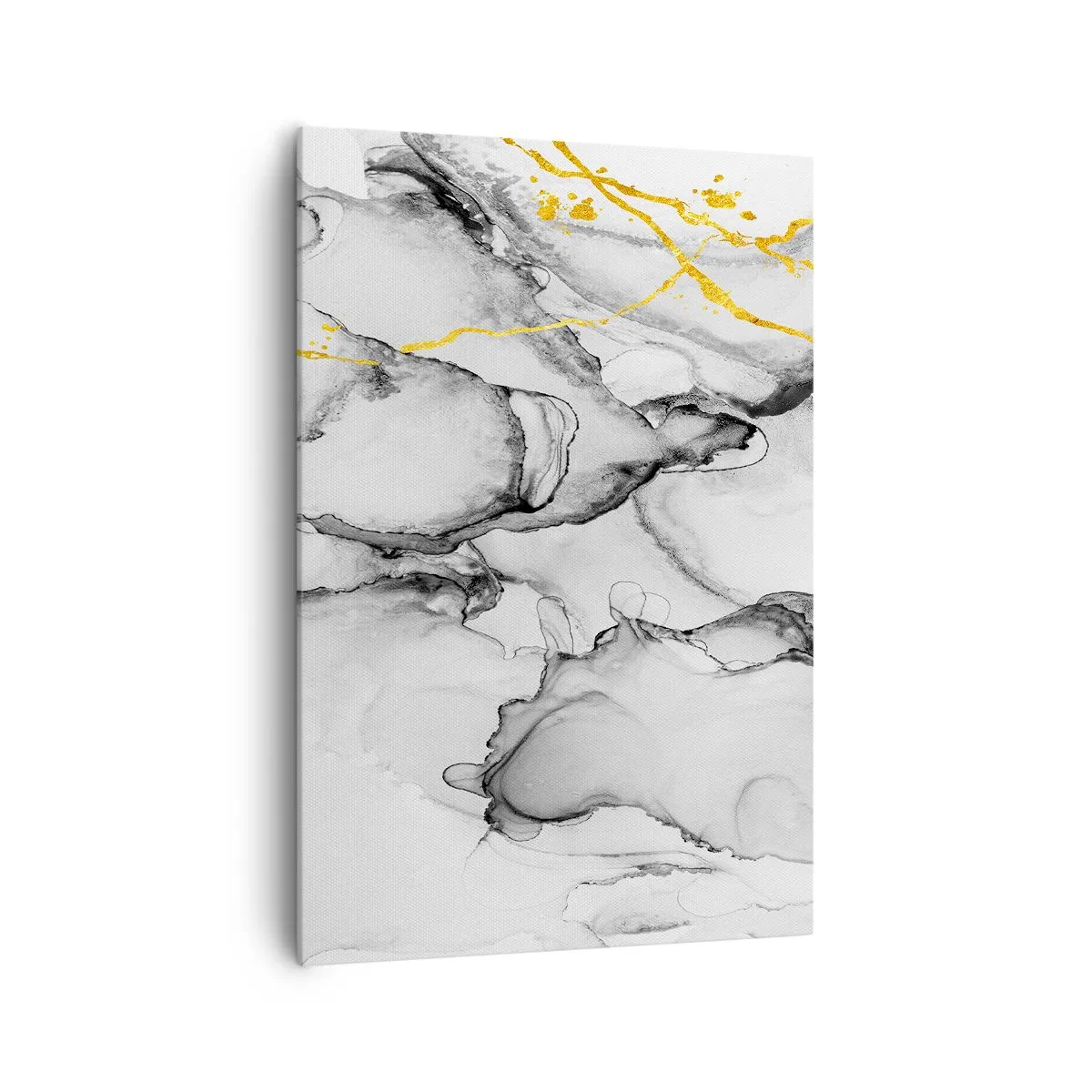 Schilderen op canvas - Compositie met een gouden motief - 70x100 cm