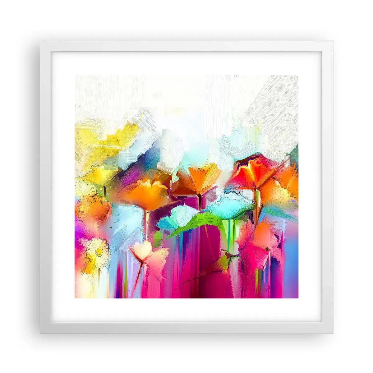 Poster in een witte lijst - De regenboog is tot bloei gekomen - 40x40 cm