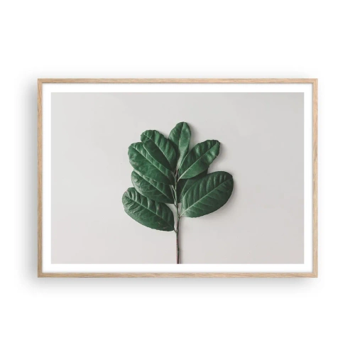 Een poster in een licht eiken lijst - Een tekening van de pure natuur - 100x70 cm