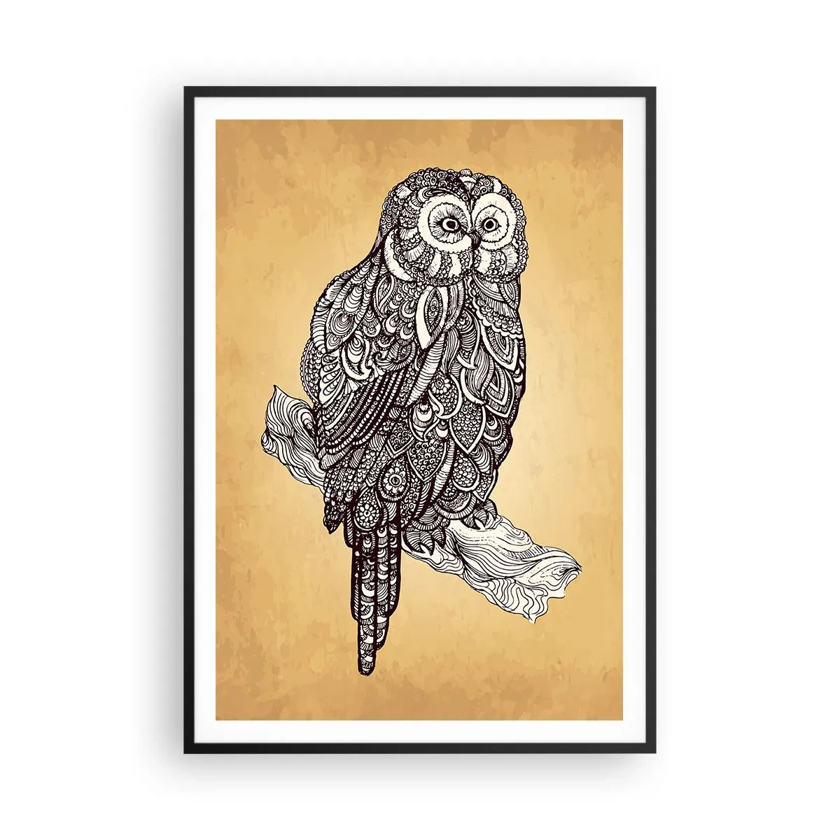 Poster in een zwarte lijst - Ingewikkelde ornamenten van wijsheid - 70x100 cm