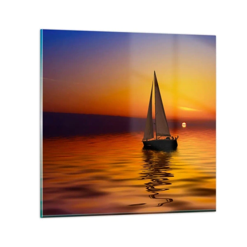 Schilderen op glas - Hoe stil is het hier in de schemering... - 50x50 cm