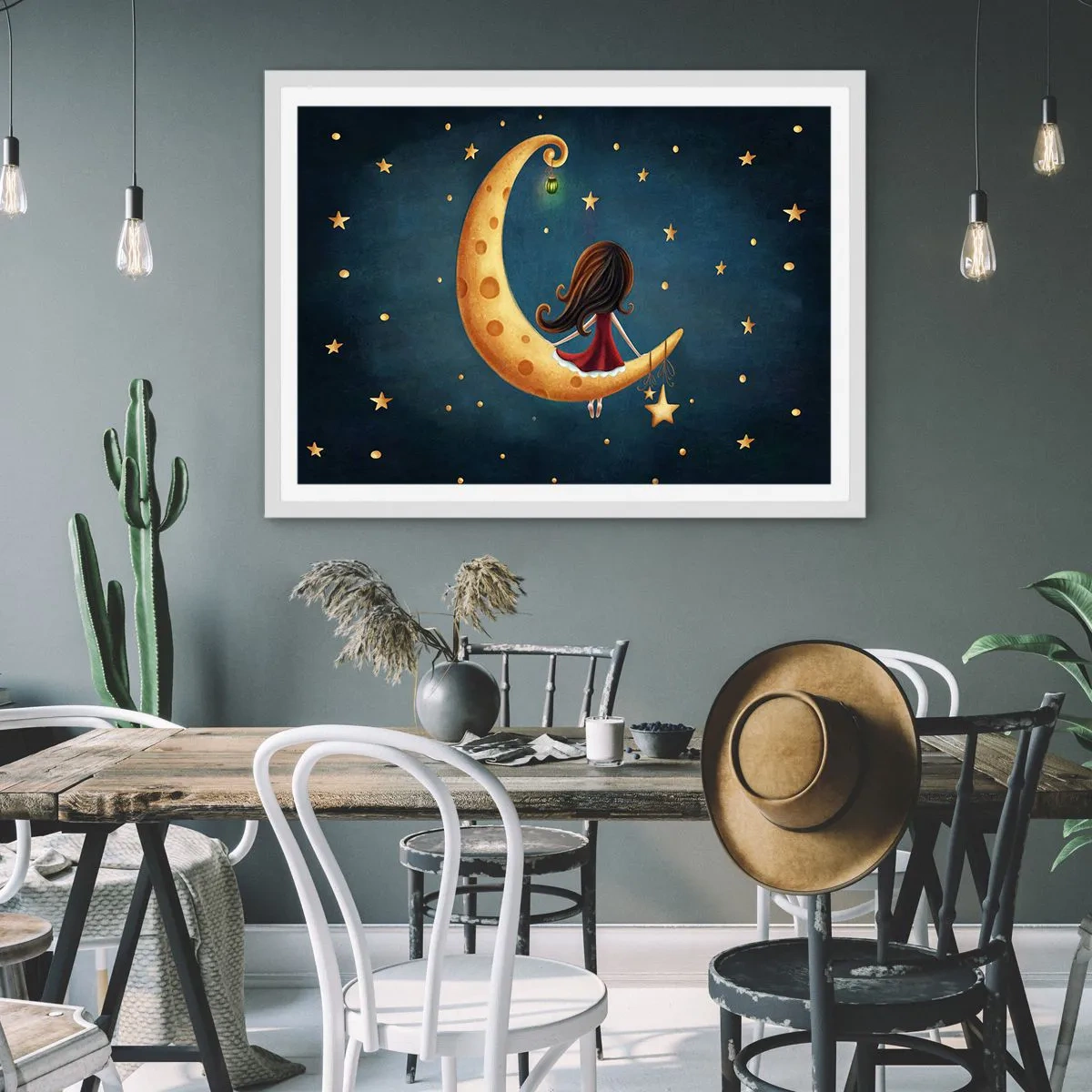 Poster in een witte lijst - Een keer… - 40x30 cm