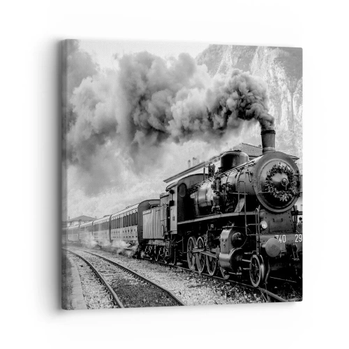 Schilderen op canvas - Staat op het station... - 30x30 cm
