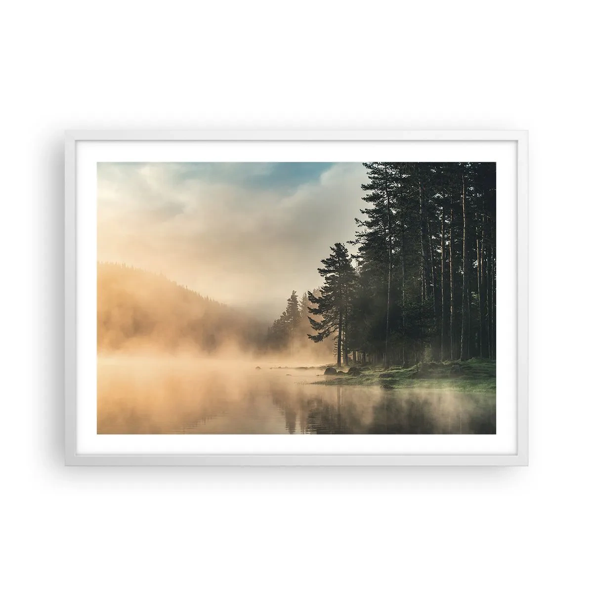 Poster in een witte lijst - De geboorte van de dag - 70x50 cm