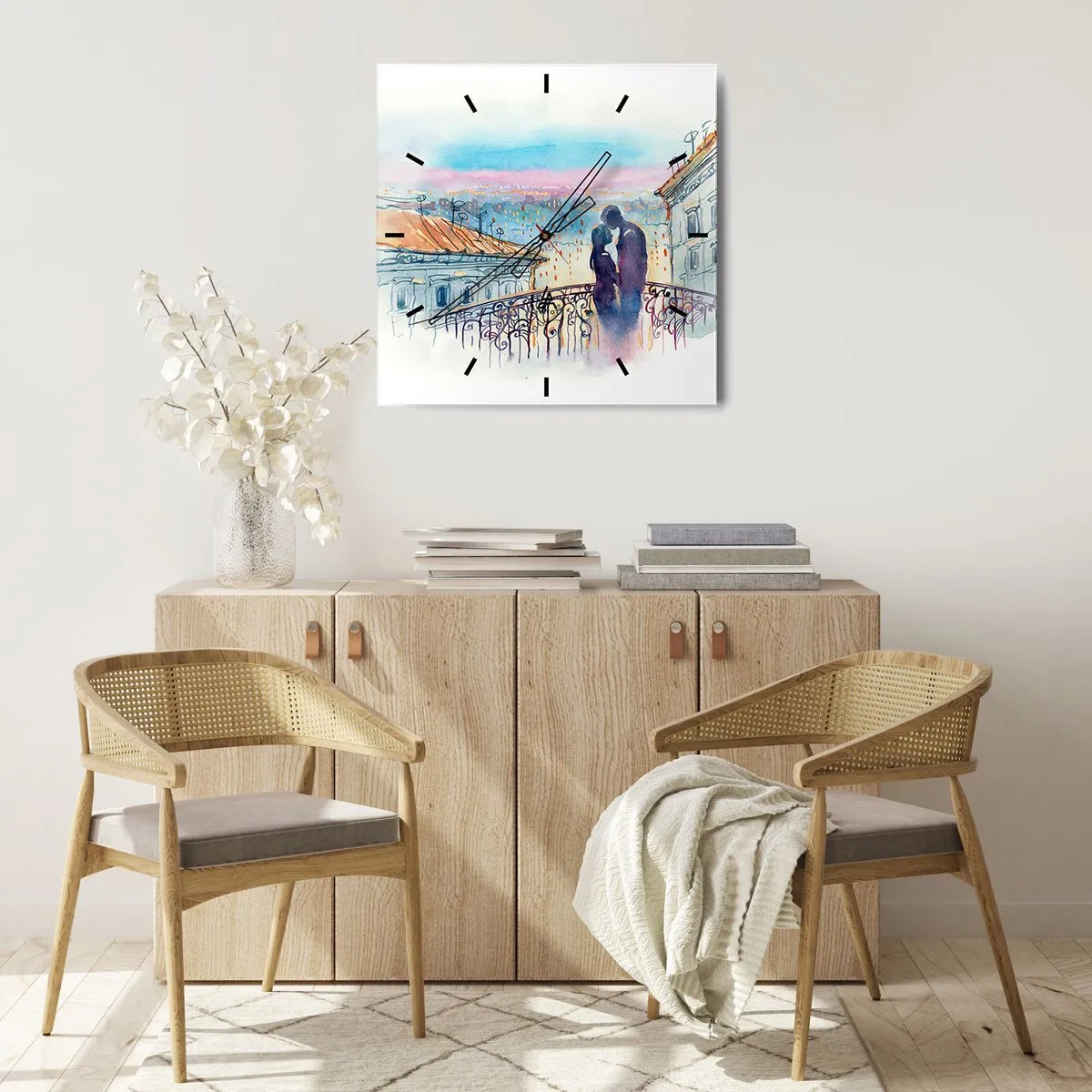 Wandklok - Klok - Parijs liefhebbers - 30x30 cm