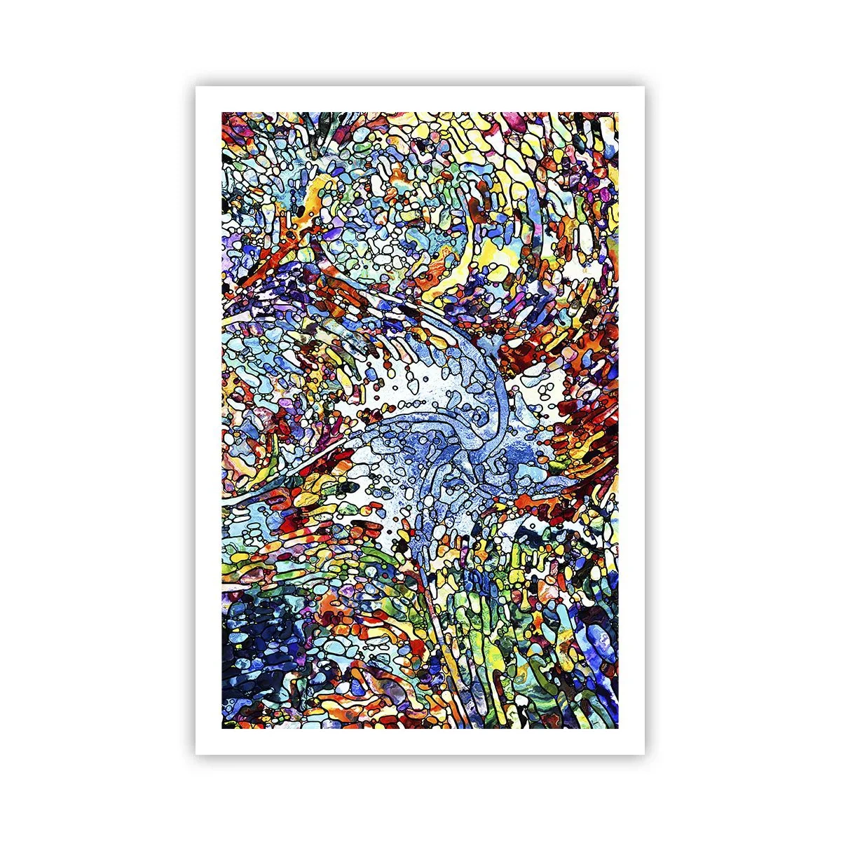 Poster - Glas in lood druppel - 61x91 cm
