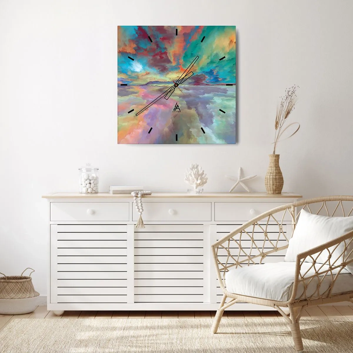 Wandklok - Klok - Twee hemelen - 40x40 cm