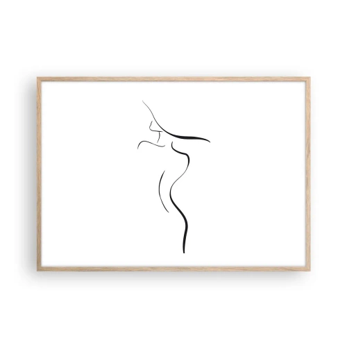 Een poster in een licht eiken lijst - Ongrijpbaar als een golf - 100x70 cm