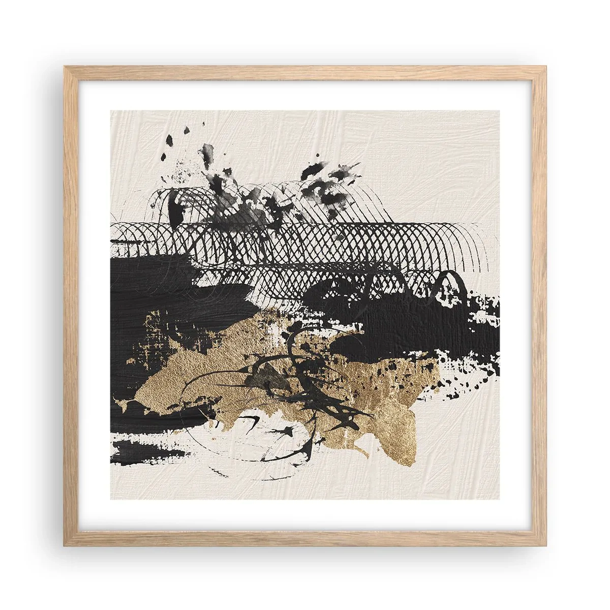Een poster in een licht eiken lijst - Compositie met passie - 50x50 cm